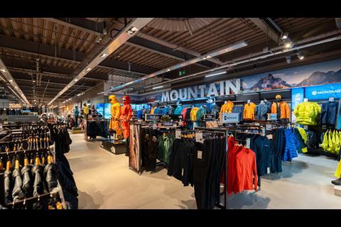 Climbing gear on display at Go Outdoors York store